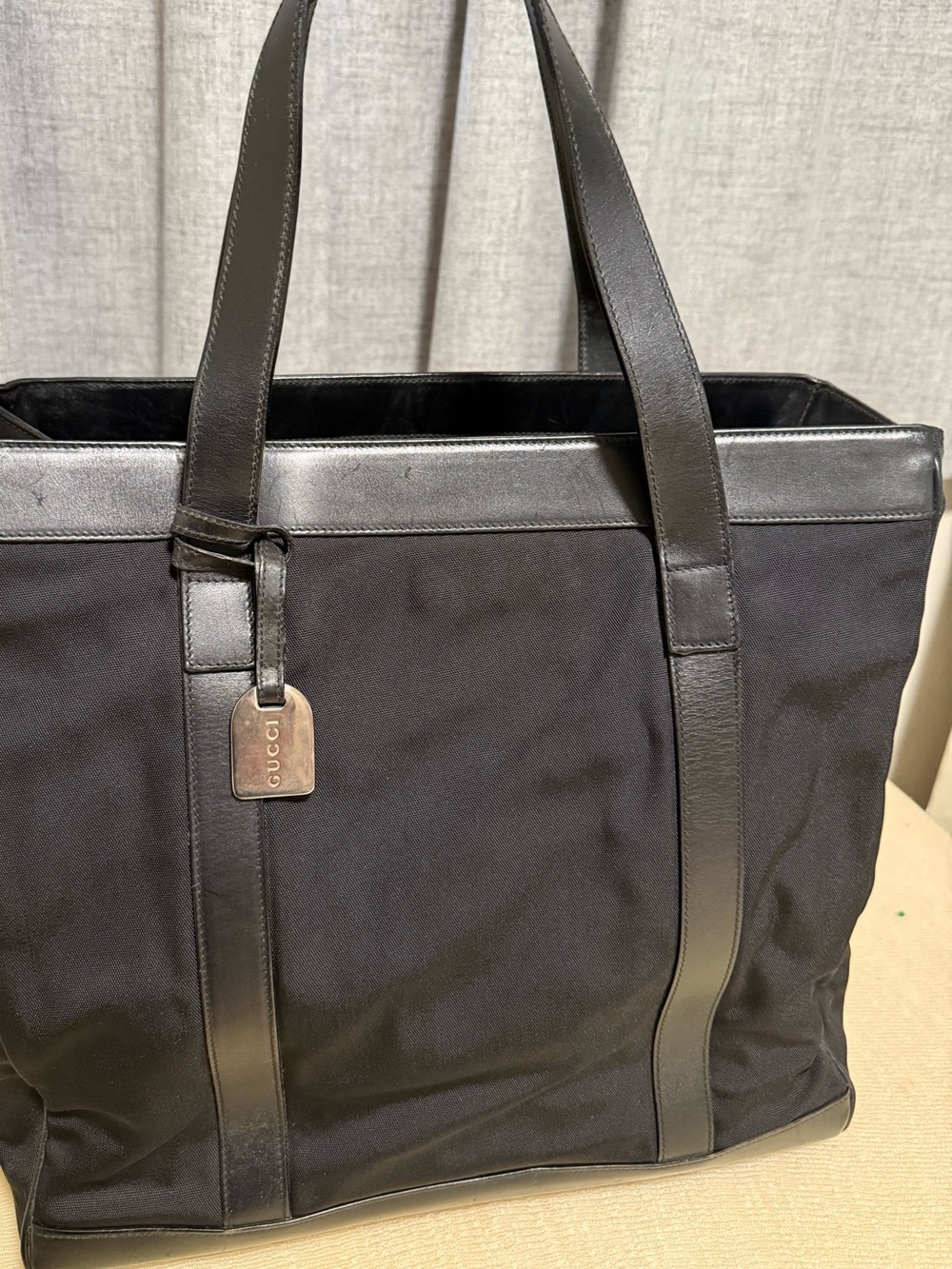 Gucci Black Canvas and Leather travel Tote